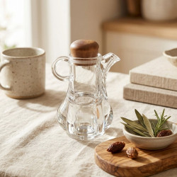 Plastic Oil Dispenser with Wooden Lid